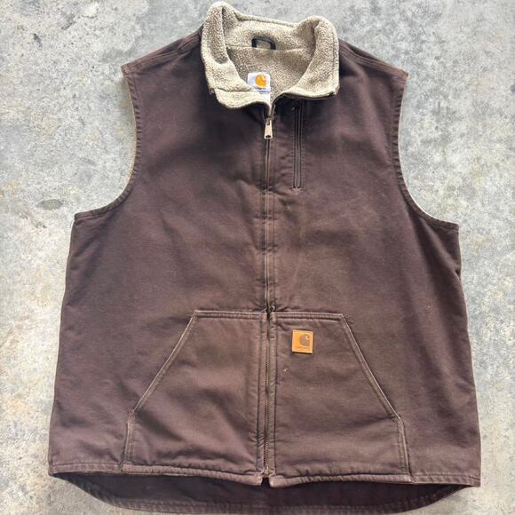 90s Carhartt Lined Canvas Vest - Picture 1 of 6